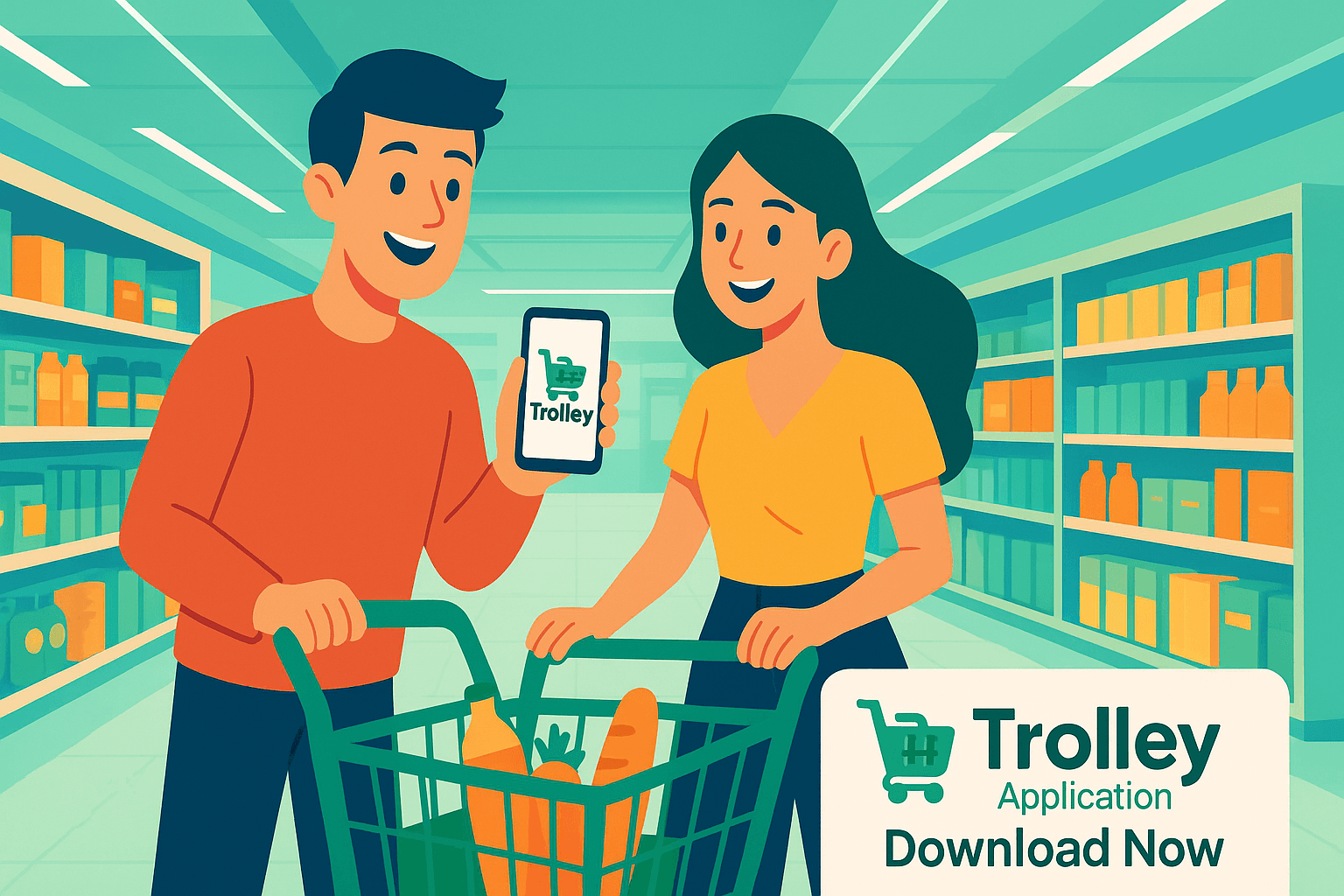 Family using multilingual shopping app