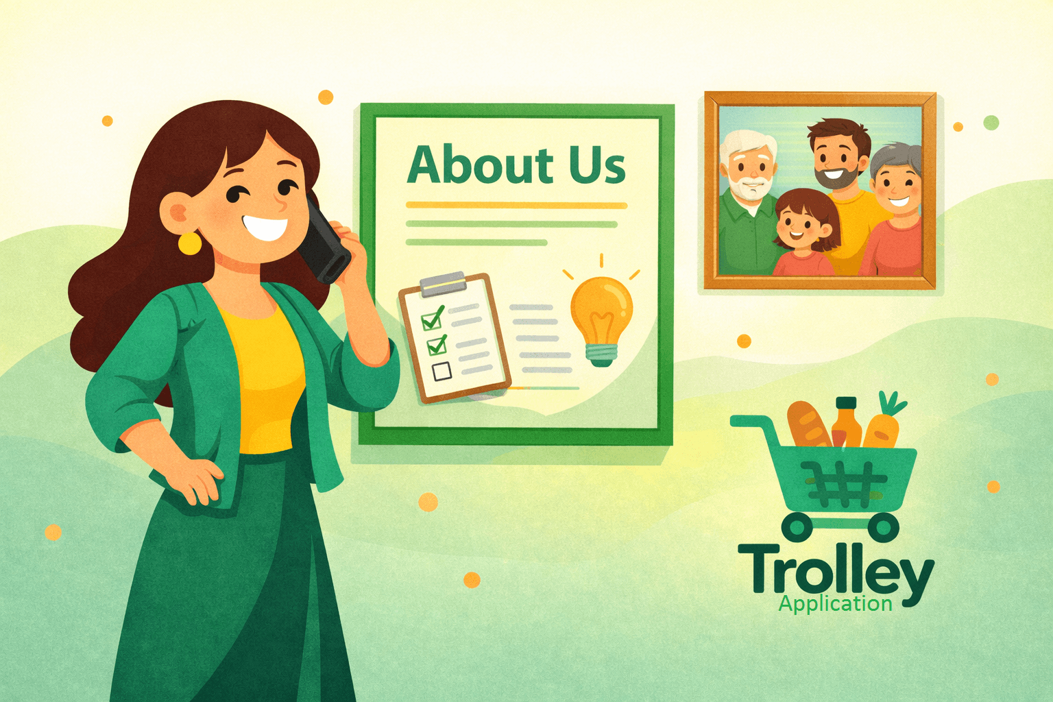 About TrolleyApplication smart shopping list app illustration